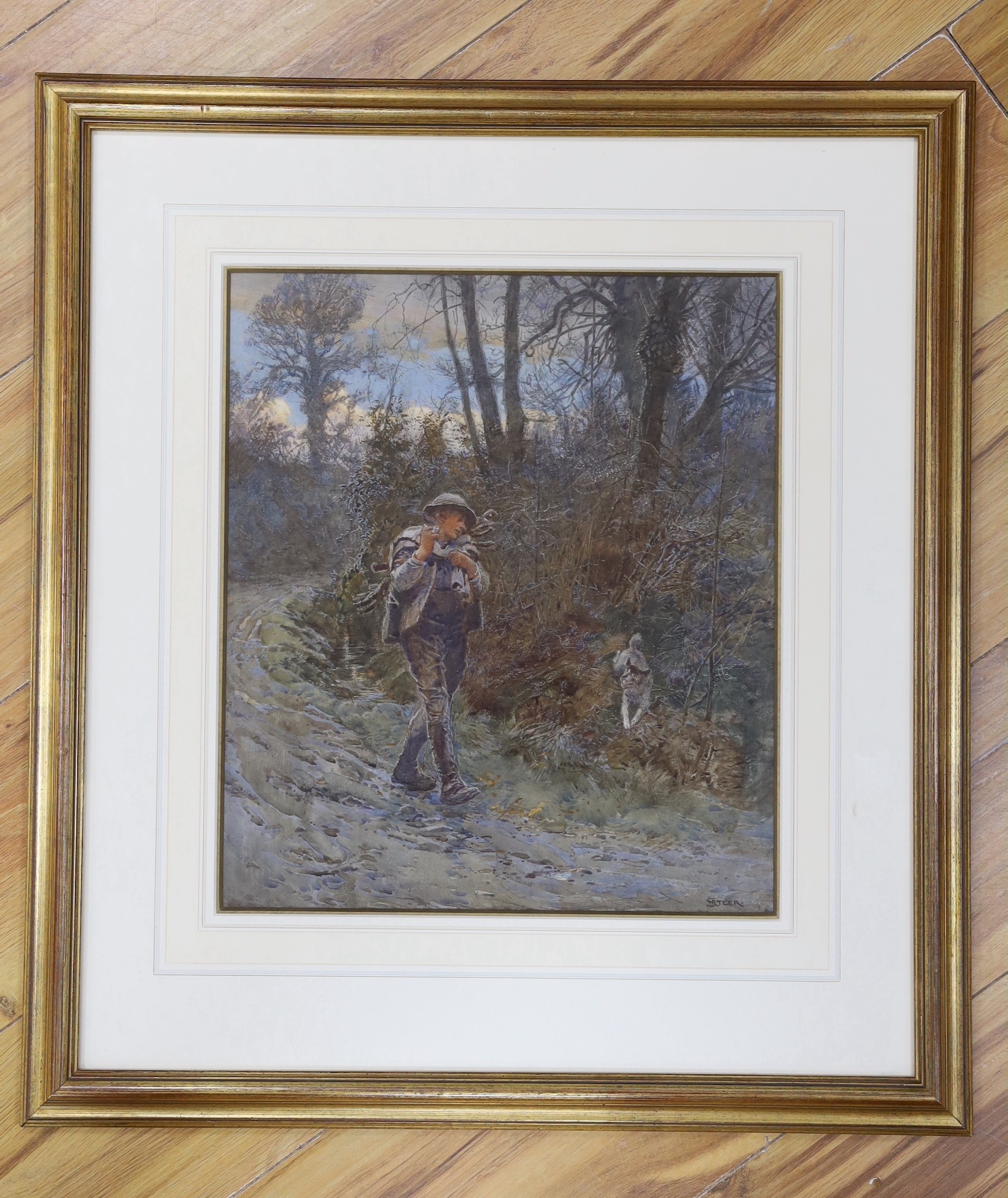 Henry Reynolds Steer (1858-1928), watercolour, 'Returning Home', signed, 38 x 32cm